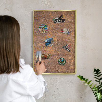 Magnetisch bord voor reismagneten met gouden lijst Roestige elegantie