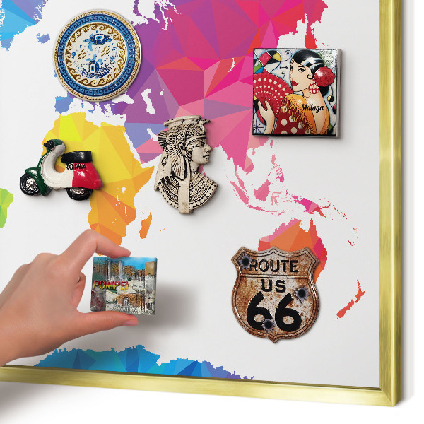 Metalen magneetbord met lijst in het goud Kleurenkaart