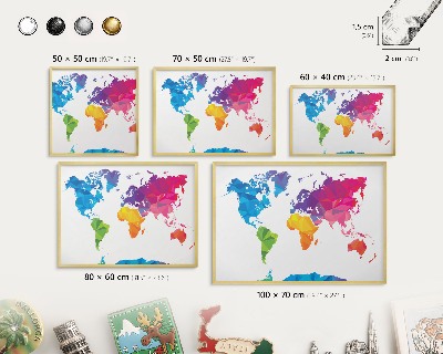 Metalen magneetbord met lijst in het goud Kleurenkaart