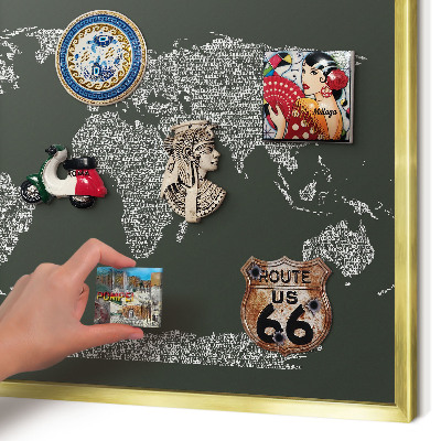 Magnetisch bord voor reismagneten met gouden lijst Tekstkaart