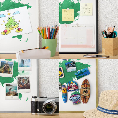 Magnetisch bord voor reismagneten met gouden lijst Groene kaart