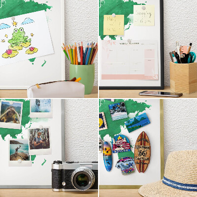 Magnetisch bord voor reismagneten met gouden lijst Groene kaart