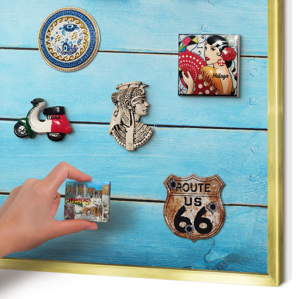 Magnetisch bord voor reismagneten met gouden lijst Vakantiesfeer