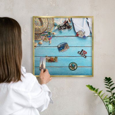 Magnetisch bord voor reismagneten met gouden lijst Vakantiesfeer