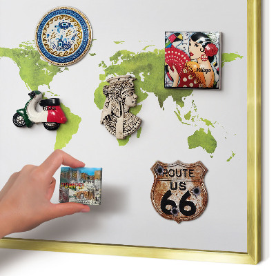 Metalen magneetbord met lijst in het goud Groene kaart