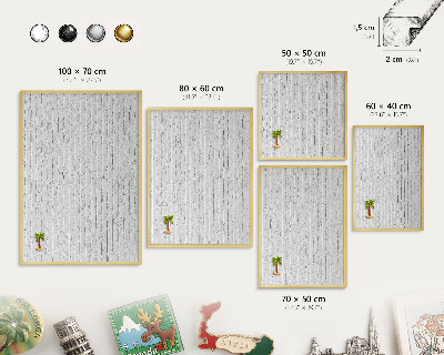Metalen magneetbord met lijst in het goud Bakstenen muur