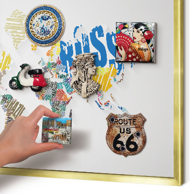 Magnetisch bord voor reismagneten met gouden lijst Kleurenkaart