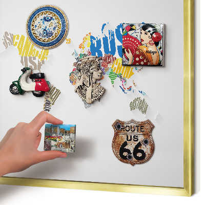 Magnetisch bord voor reismagneten met gouden lijst Kleurenkaart