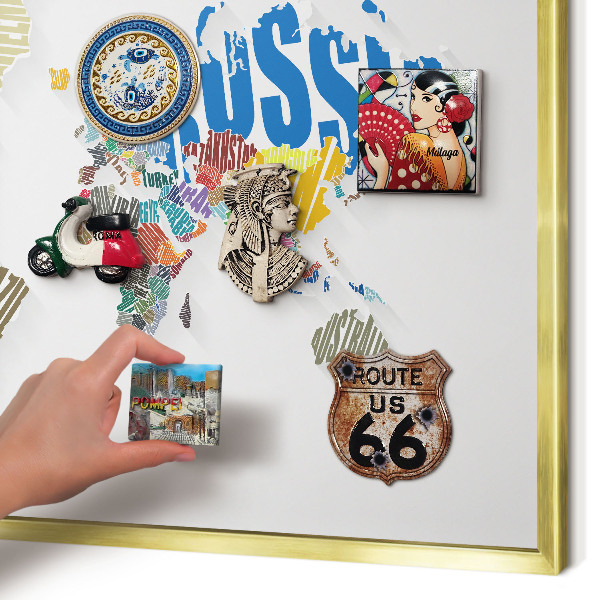 Magnetisch bord voor reismagneten met gouden lijst Kleurenkaart