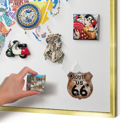 Magnetisch bord voor reismagneten met gouden lijst Kleurenkaart