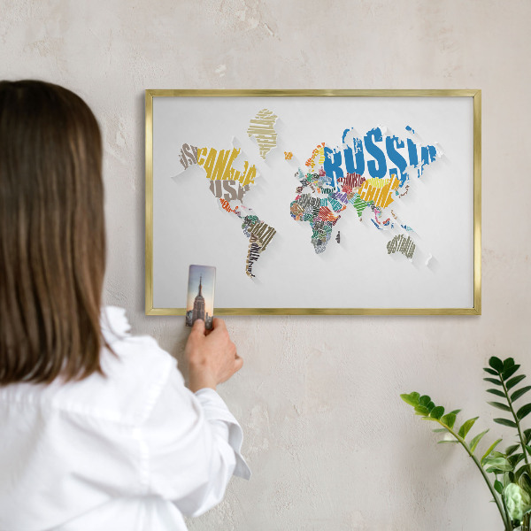 Magnetisch bord voor reismagneten met gouden lijst Kleurenkaart