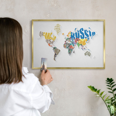 Magnetisch bord voor reismagneten met gouden lijst Kleurenkaart