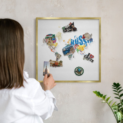 Magnetisch bord voor reismagneten met gouden lijst Kleurenkaart