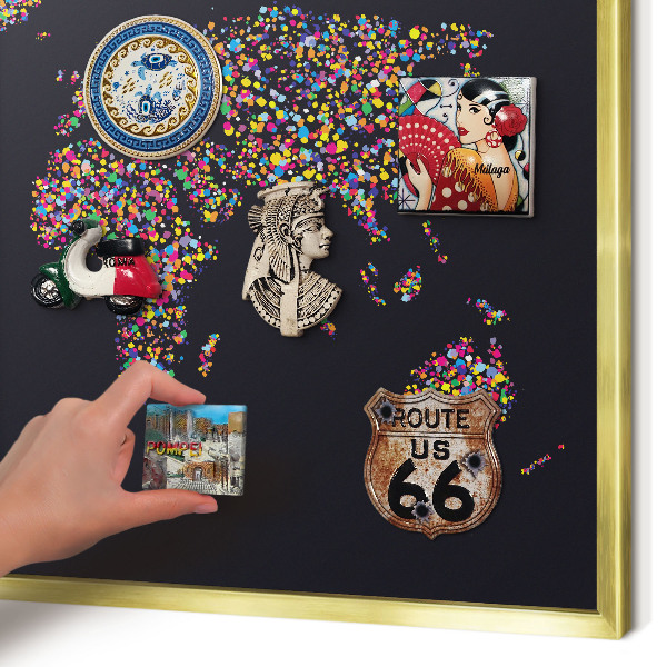 Metalen magneetbord met lijst in het goud Kleurenkaart