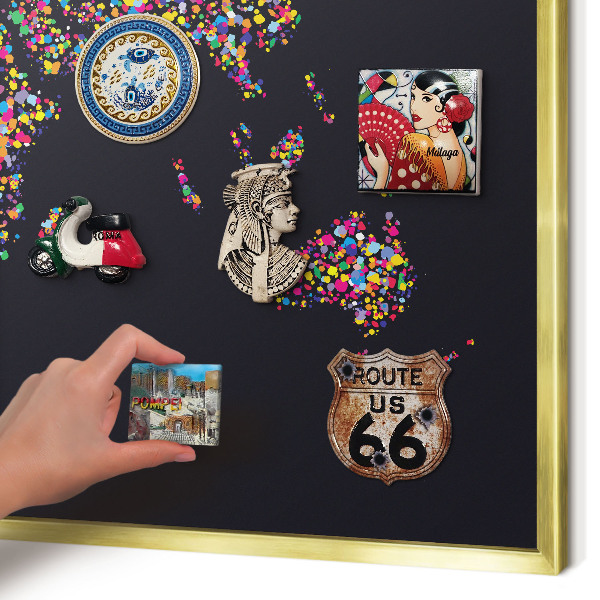 Metalen magneetbord met lijst in het goud Kleurenkaart
