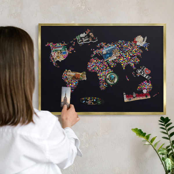 Metalen magneetbord met lijst in het goud Kleurenkaart