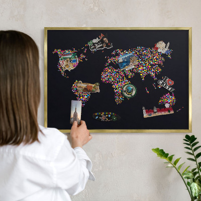 Metalen magneetbord met lijst in het goud Kleurenkaart
