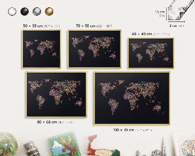 Metalen magneetbord met lijst in het goud Kleurenkaart
