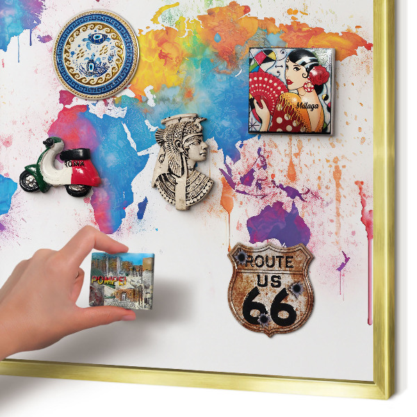 Metalen magneetbord met lijst in het goud Kleurenkaart