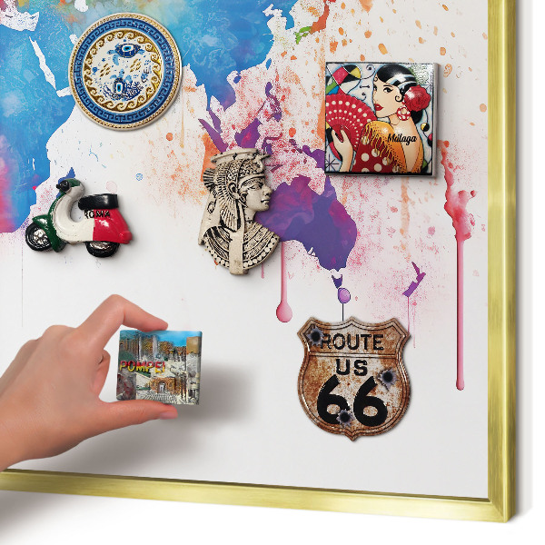 Metalen magneetbord met lijst in het goud Kleurenkaart