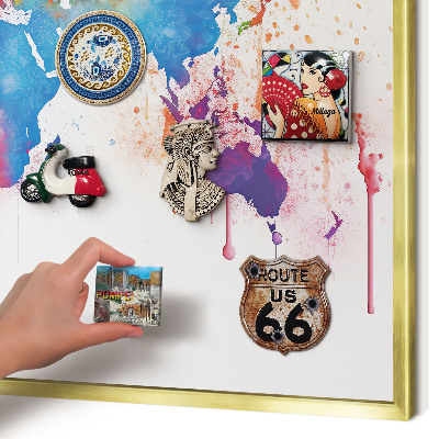 Metalen magneetbord met lijst in het goud Kleurenkaart