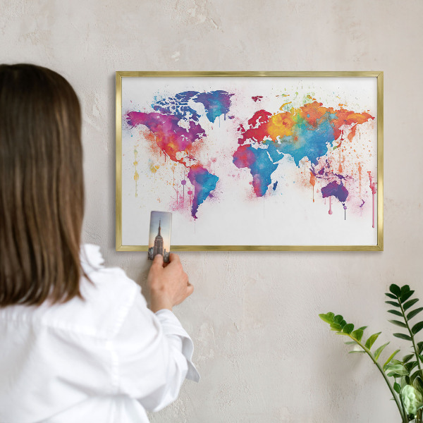 Metalen magneetbord met lijst in het goud Kleurenkaart