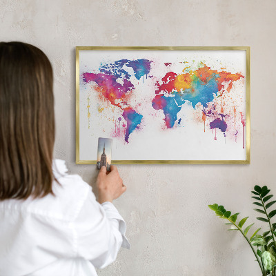 Metalen magneetbord met lijst in het goud Kleurenkaart