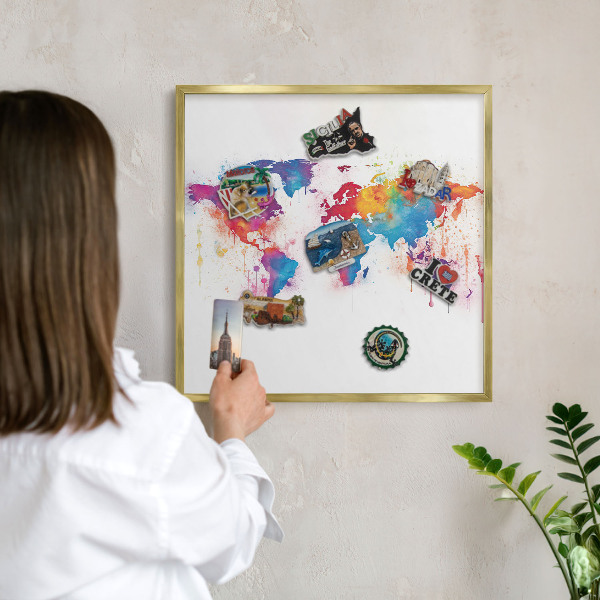 Metalen magneetbord met lijst in het goud Kleurenkaart