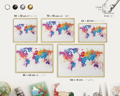 Metalen magneetbord met lijst in het goud Kleurenkaart