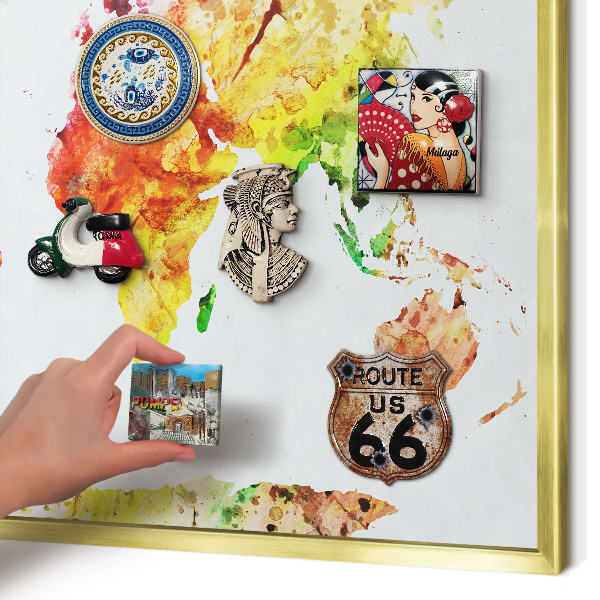 Magnetisch bord voor reismagneten met gouden lijst Kleurenkaart