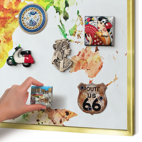 Magnetisch bord voor reismagneten met gouden lijst Kleurenkaart