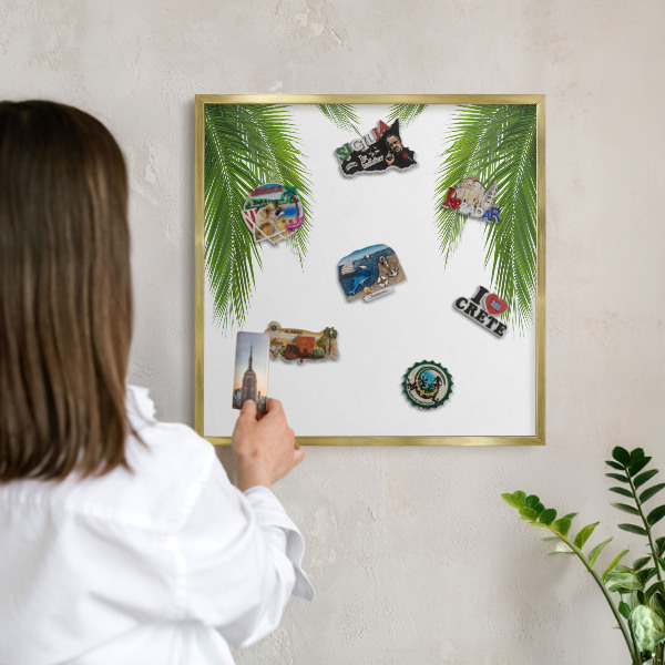 Magnetisch bord voor reismagneten met gouden lijst Exotische natuur