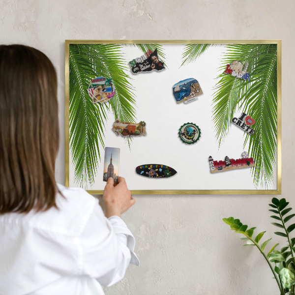 Magnetisch bord voor reismagneten met gouden lijst Exotische natuur