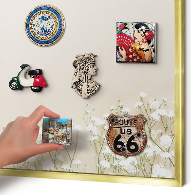 Metalen magneetbord met lijst in het goud Subtiele natuur