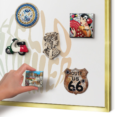 Magnetisch bord voor reismagneten met gouden lijst Hallo zomer