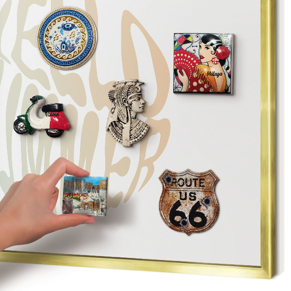 Magnetisch bord voor reismagneten met gouden lijst Hallo zomer