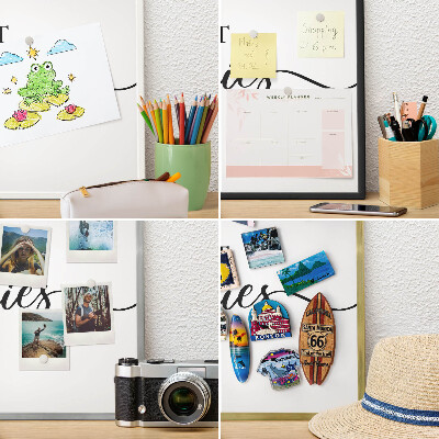 Metalen magneetbord met lijst in het goud Inspirerende herinneringen