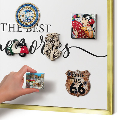 Metalen magneetbord met lijst in het goud Inspirerende herinneringen