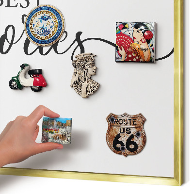Metalen magneetbord met lijst in het goud Inspirerende herinneringen