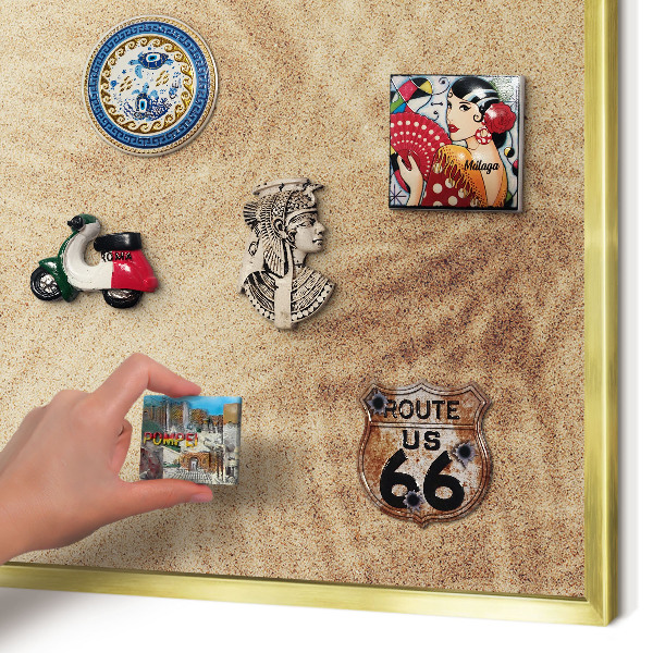 Magnetisch bord voor reismagneten met gouden lijst Zandbladeren