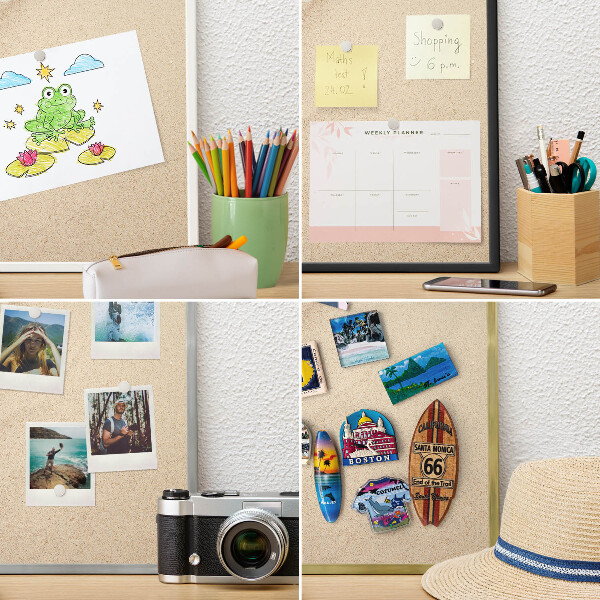 Metalen magneetbord met lijst in het goud Zomerstrand