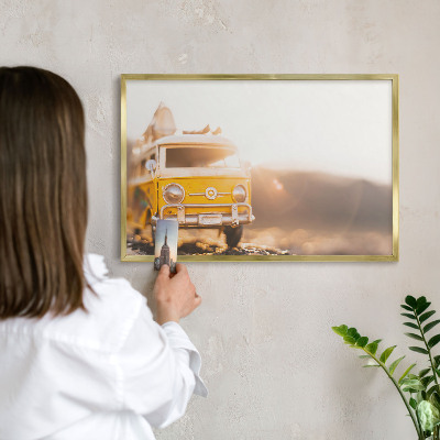 Magnetisch bord voor reismagneten met gouden lijst Retro reizen