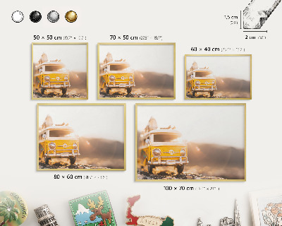 Magnetisch bord voor reismagneten met gouden lijst Retro reizen