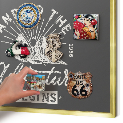 Metalen magneetbord met lijst in het goud Berginscriptie