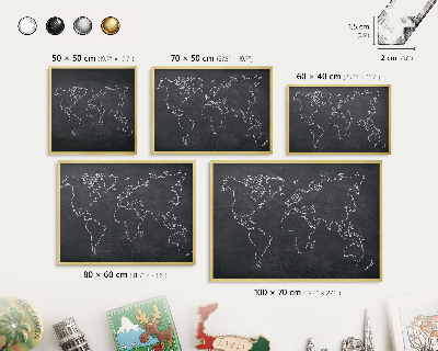 Magnetisch bord voor reismagneten met gouden lijst Krijtwereld