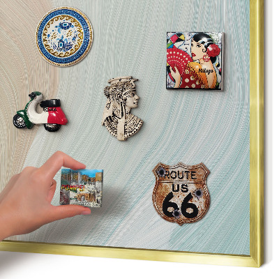 Magnetisch bord voor reismagneten met gouden lijst Pastelkleurige werveling