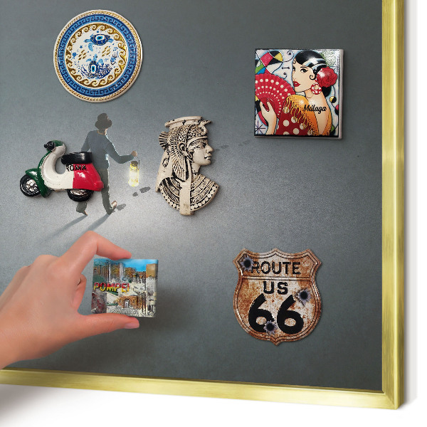 Metalen magneetbord met lijst in het goud Nachtwandeling
