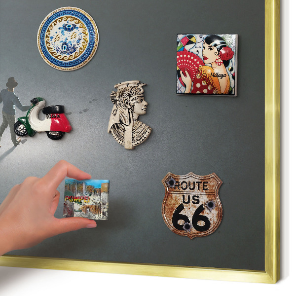 Metalen magneetbord met lijst in het goud Nachtwandeling