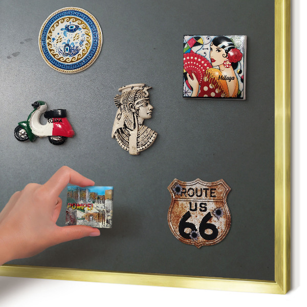 Metalen magneetbord met lijst in het goud Nachtwandeling
