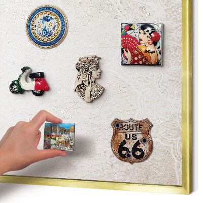Metalen magneetbord met lijst in het goud Etnische patronen